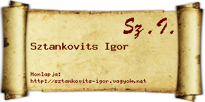 Sztankovits Igor névjegykártya
